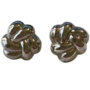 Napier Screw Back Earrings Love Knot Signed Art Deco Lightweight Contemporary